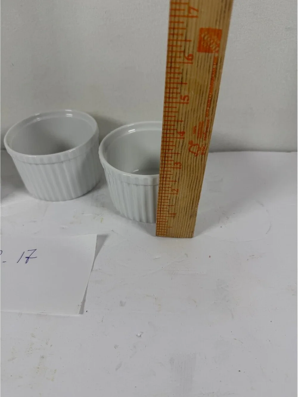 Crate & Barrel Porcelain Fluted Ramekins Set of 3 White Kitchenware S-17